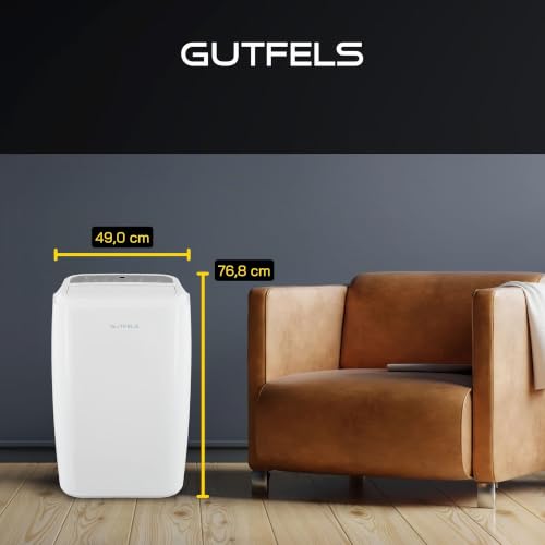 GUTFELS mobile Klimaanlage, 3-in-1 Gerät, 14000 BTU mit 4,0 kW Kühlleistung, 450m³/h, geeignet für 45m², Entfeuchtet 36 Liter/Tag, 1538 Watt, CM 81455 we