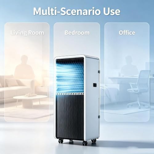 AIEIJJH 14000 BTU Mobile Klimaanlage Kühlung Nur, 220-240V 50Hz Tragbare AC mit Leiser Kompressor, Fenster Abluft Set, Rollen, Kompakte Kühlgerät, A+12000 Btu, A+12000 BTU
