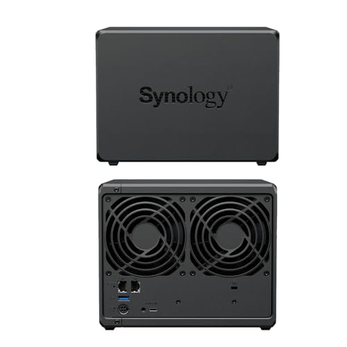 Synology DS925+ NAS-Server-Bundle 4 Schächte (8 GB RAM, 48 TB HDD) – 4 x 12 TB Synology NAS HDDs, Hochleistungs-Desktop-Netzwerkspeichergerät – Inklusive externer 512 GB SSD für Backup