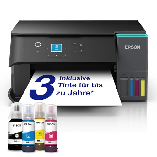 Epson EcoTank ET-2955 Tintentankdrucker | für vielbeschäftigte Haushalte | WLAN | A4 | Drucken, Kopieren, Scannen | 3.7 cm LCD-Display | Duplexdruck | inkl. Tinte für bis zu 3 Jahre