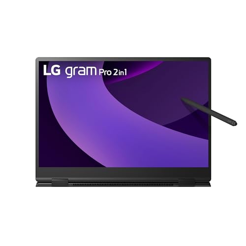 LG gram Pro 16 16T90TP-K.AA78G (16 Zoll) OLED 2in1 Notebook, Intel Core Ultra 7 255H, Intel Arc™ 140T GPU, 16GB RAM, 1TB SSD, federleicht (1,399 kg), gram AI, 77 Wh, Thunderbolt 4, Schwarz