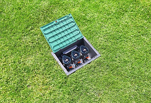 Gardena Ventilbox 9 V Bluetooth Set | Bodeneinbaudose für den unterirdischen Einbau von batteriebetriebenen Bewässerungsventilen, programmierbar per App