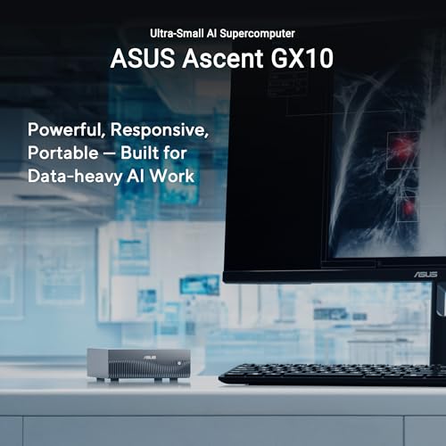 ASUS Ascent GX10-GG0026BN 2TB KI Supercomputer (NVIDIA GB10 Grace Blackwell Superchip, 1 petaFLOP -Leistung, 128 GB Speicher, DGX Spark, NVLink-C2C, ConnectX-7, kompakt)