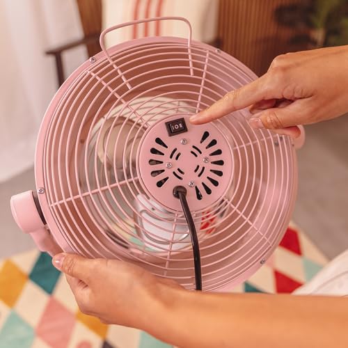 Cecotec - Standventilator EnergySilence 250 ClassicStyle Pink 25 W, 10 Zoll Durchmesser, 3 Aerodynamische Flügel, Verstellbare Neigung, 2 Geschwindigkeiten, Elegantes Design, Rosa Farbe