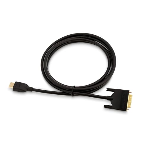Amazon Basics DVI auf HDMI Adapterkabel, bidirektional, vergoldet, 1,8m, Schwarz