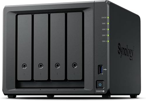 Synology DS925+ Bundle 16TB Western Digital (WD Red Plus 4X 4TB) 4Bay Desktop NAS, 2.5GbE-Ports, 4GB RAM