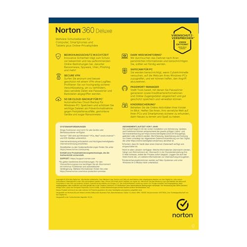 Norton 360 Deluxe inklusive Utilities Ultimate 2026 | 5 Geräte | 1 Jahr | Aktivierungscode in Originalverpackung