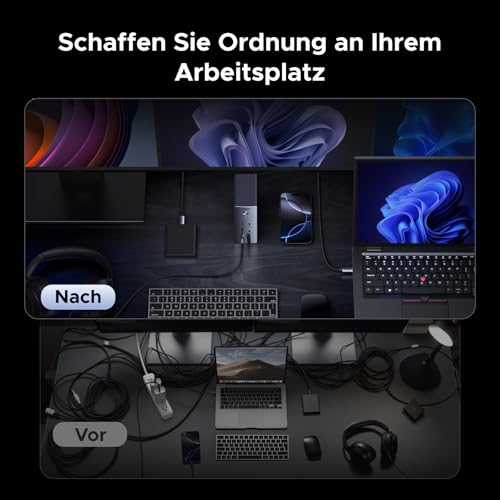 UGREEN Docking Station【Nur für Windows-Laptop】 2xHDMI & DP mit 8K/ 4K