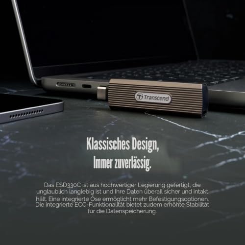 Transcend 2TB ESD330C Portable SSD, bis 1050 MB/s, Metallgehäuse, USB-C