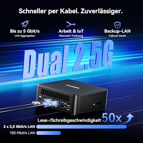 GEEKOM AI Mini PC IT13 Max, Intel Core Ultra 9 185H, 32GB LPDDR5 & 1TB SSD | Intel Arc Grafik, Dual 2,5G LAN, 2× USB4, Wi-Fi 7, 8K, 3 Jahre Garantie – KI-Workflows & Videobearbeitung