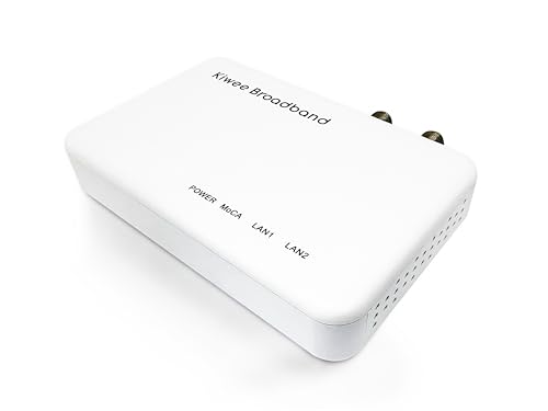 KiweeBroadband MoCA 2.5 Adapter mit Dual 2,5GbE-Ports (2er-Pack) | Hochgeschwindigkeits-Ethernet über Koaxialkabel | 2,5 Gbit/s LAN für Streaming, Gaming, Mesh-WLAN | Inkl. Koaxial- & Ethernet-Kabel