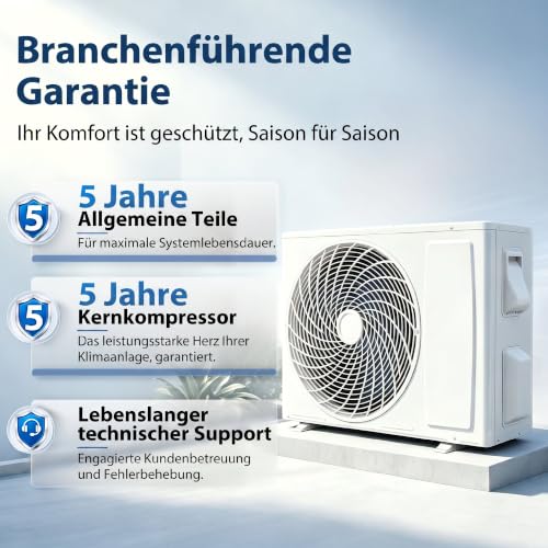 HOMCOM Split Klimaanlage 9000 BTU 2,6kW A++ Inverter Klimageräte Set