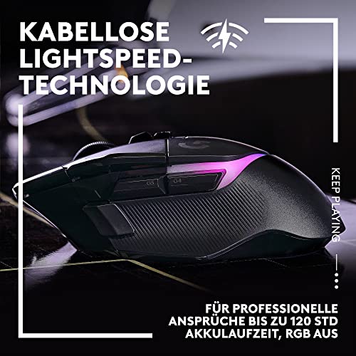 Logitech G G502 X Plus Lightspeed Kabellose RGB-Gaming-Maus | Optische Maus mit LIGHTFORCE Hybridschaltern, LIGHTSYNC, Hero 25K Gaming-Sensor, Kompatibel mit PC - macOS/Windows - Schwarz