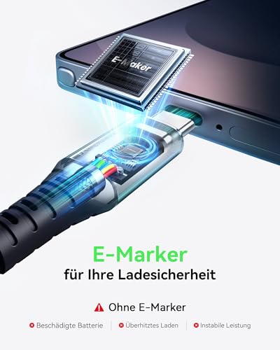 INIU USB C Kabel, 2m 100W PD3.0 Schnellladekabel USB C auf USB C Ladekabel | Nylon Geflochten, Ladekabel USB-C Ladegerät für iPhone 18 17 16 Pro Samsung Galaxy S26 S25 Pixel 10 iPad Air Pro MacBook usw.