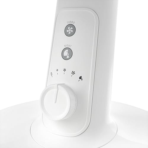 Rowenta Turbo Silence Extreme+ Tischventilator leise, leistungsstark, 4 Geschwindigkeiten, 45 m3/Mi, 38 dB(A),Stille-Nacht-Modus, Turbo Boost, Automatische Oszillation, weiß, VU2730