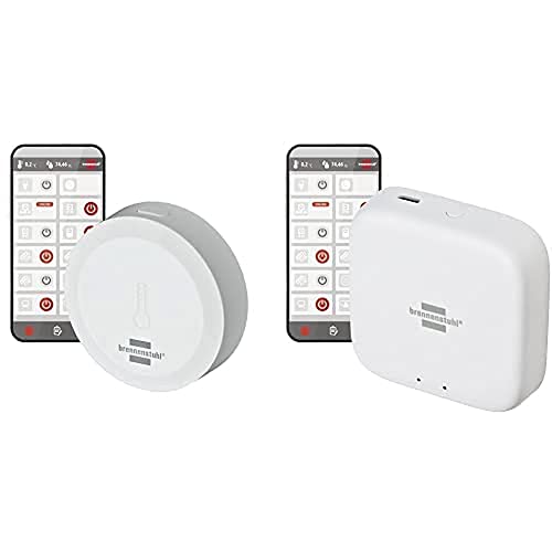 Brennenstuhl Connect Zigbee Temperatur- und Feuchtigkeitssensor TFS CZ 01 (Benachrichtigung aufs Handy, Smart Home, intelligente Szenen, kostenlose App) & Zigbee Gateway GWY CZ 01