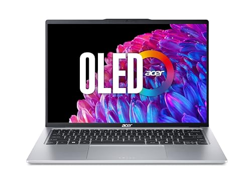 Acer Swift Go 14 OLED (SFG14-73-791J) Ultrabook/KI Laptop, 14" WQ2.8K OLED Display, Intel Core Ultra 7 155H, 16 GB RAM, 1 TB SSD, Intel Arc Grafik, Windows 11, QWERTZ Tastatur, Silber