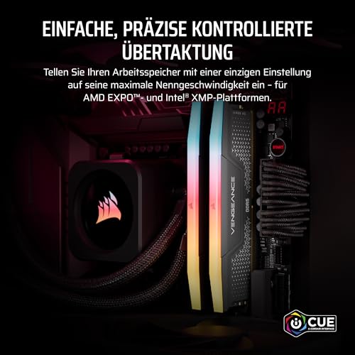 CORSAIR Vengeance RGB RS DDR5 32GB (2 x 16GB) Bis zu 5200MHz AMD Intel RAM