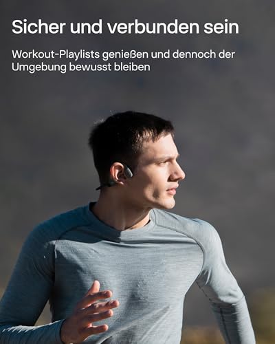 SHOKZ OpenRun Knochenschall Kopfhörer, IP67 Wasserdicht, Schwarz