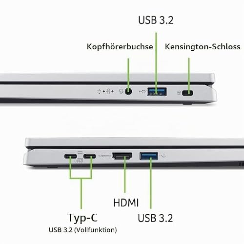 acer Aspire 14 AG14-22P-R909 Laptop 14 Zoll WUXGA IPS 60 Hz (AMD Ryzen 5-7520U, 16 GB RAM, 512 GB SSD, AMD Radeon Graphics, Windows 11 Home), Silber, französische AZERTY-Tastatur