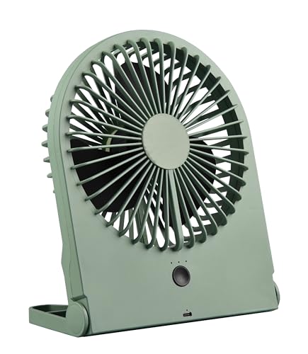 RL LIVE YOUR LIGHT Reality Leuchten Tisch Ventilator Breezy R044-49, Kunststoff Pistaziengrün, 2 Watt, Akku Betrieb, USB-C, 3 Stufen