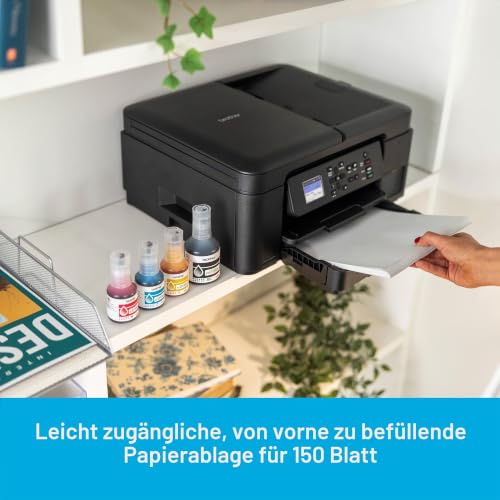 Brother DCP-T780DW Kabelloser Tintenstrahldrucker A4 | 3-in-1 (Drucken/Kopieren/Scannen) | WLAN/USB 2.0 | ADF | A4 | Duplexdruck | Fotos | Inklusiv Hochbox-Tinten | Stecker