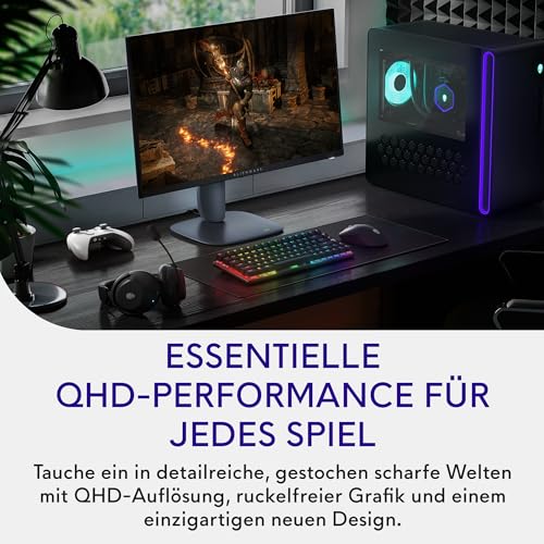 Alienware 27 Gaming Monitor - AW2725DM, QHD (2560x1440), 180Hz, Fast IPS | 1ms, NVIDIA G-SYNC Compatible, AMD FreeSync, 95% DCI-P3, HDR400, DisplayPort, 2 HDMI, 3 USB, 3 Jahre Garantie