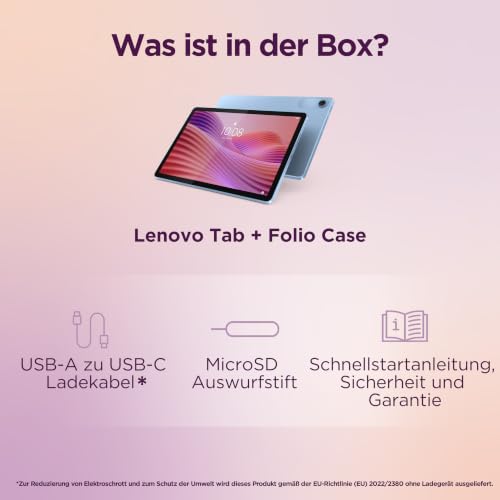 Lenovo Tab | Tablet | 10.1" | 4GB | 64GB | Android | Blau | 10.1" Zoll FHD Display | Touch | MediaTek G85 | 4GB RAM | 64GB Speicher | Android 14 | WiFi5 + BT5.3 | Blau | inkl. Hülle