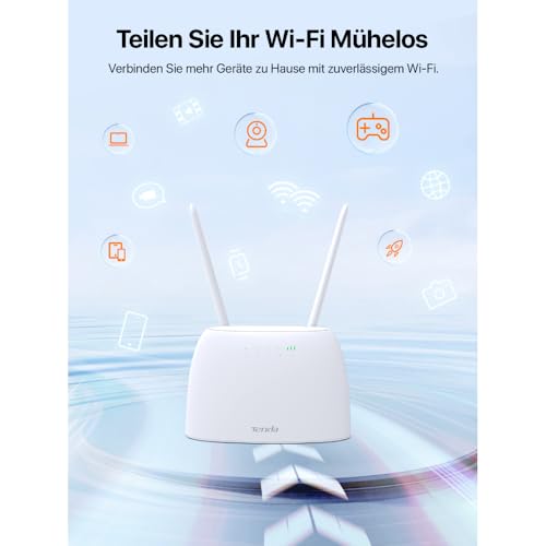 Tenda 4G07 4G SIM Router, LTE CAT4 WLAN AC1200 bis 150 Mbit/s, Dualband
