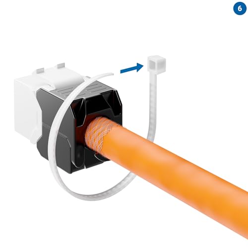 deleyCON CAT6a Keystone Jack RJ45 Modul LSA 500MHz 10 Gbit/s, 4 Stück