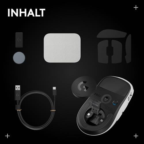 Logitech G PRO X2 SUPERSTRIKE LIGHTSPEED kabellose Gaming-Maus | Super schnell, äußerst leicht (61 g), anpassbare Klick-Haptik, USB-C-Aufladung, für PC/Mac/Laptop - Weiß