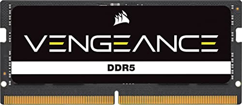 CORSAIR Vengeance SODIMM DDR5 RAM 24GB (1x24GB) Bis zu 5600MHz CL48-48-48-90 1.10V Intel XMP 3.0 Laptop-Speicher – Schwarz (CMSX48GX5M2A5600C48)