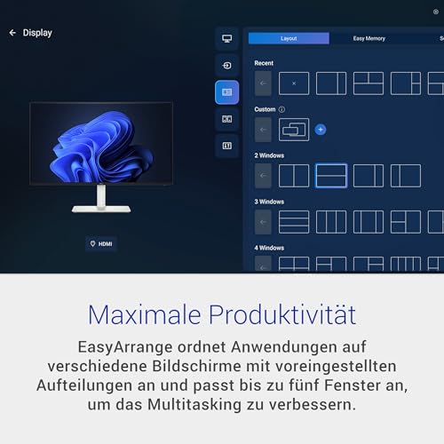 Dell 27 Plus Monitor - S2725DSM, QHD (2560x1440), 144Hz, IPS, 1ms MPRT, AMD FreeSync, 99% sRGB, Höhenverstellbar, Eingebaute Lautsprecher, DisplayPort, HDMI, 3 Jahre Garantie, Weiß