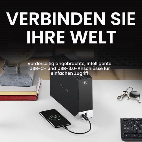 Seagate One Touch HUB 6TB, Externe Festplatte, 2 fach USB Hub, 3.5 Zoll, USB 3.0, PC, Notebook & Mac, inkl. Data Rescue Service (STLC6000400)
