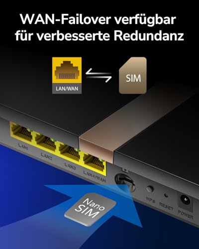 Cudy 4G LTE Cat 4 AC1200 WLAN-Router, abnehmbare Antennen, LT500D