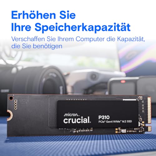 Crucial P310 SSD 2TB M.2 2280 PCIe Gen4 NVMe, bis 7.100 MB/s, für Laptop, Desktop PC & Handheld Spielekonsolen, Interne Festplatte - CT2000P310SSD801