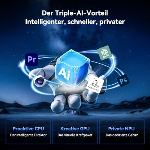 GEEKOM AI Mini PC IT13 Max, Intel Core Ultra 9 185H, 32GB LPDDR5 & 1TB SSD | Intel Arc Grafik, Dual 2,5G LAN, 2× USB4, Wi-Fi 7, 8K, 3 Jahre Garantie – KI-Workflows & Videobearbeitung