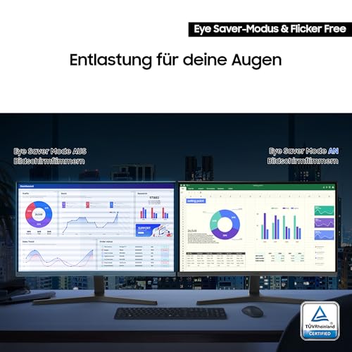 SAMSUNG 32 Zoll Essential S3 S39GD, Full HD (1.920 x 1.080), Computer-Monitor, PC-Bildschirm, 100 Hz, 1800R Curved, Game Mode, Eye Saver Mode, LS32D396GAUXEN