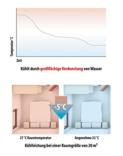 Sichler Haushaltsgeräte Raumkühler: 3in1-Luftkühler, Luftbefeuchter und Ionisator, 4 l, 65 W, 200 ml/h (Luftkühler mit Fernbedienung, Raumkühler mit Wasserkühlung, Ozon)