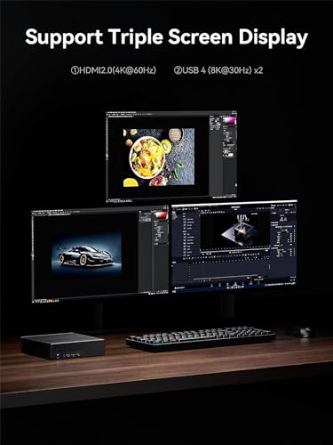 MINIS FORUM MS-01 Mini Workstation Intel Core i5-12600H (vPro Enterprise Support) Mini PC,2X 10Gbps SFP+/2X 2.5G RJ45/2x USB4/HDIM/1x PCIe4.0x16 Slot/Support 3X M.2 2280/22110/U.2 SSD,Pas de RAM/SSD