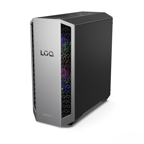 Lenovo LOQ Tower Gaming Desktop-PC | NVIDIA GeForce RTX 5060 8GB | AMD Ryzen 7-8745HX | 32RAM | 1TB | Win11 | 26L | Luna Grau-Eclipse Black | 3 Monate GamePass