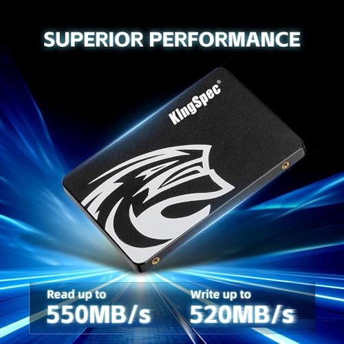 KingSpec 512GB 2 5 Zoll SATA SSD, 2.5 inch SATA III 6Gb/s Interne Solid State Festplatte - 3D NAND Flash, Kompatibel mit PS4/Desktop/Laptop