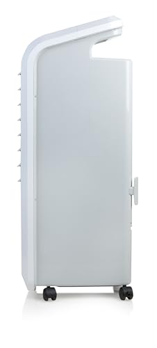 DOMO DO153A Mobiler Luftkühler - 3 in 1 (Luftkühler, Ventilator und Luftbefeuchter) - 5L Wassertank - 5 Funktionen - Bedienfeld mit LED - Inkl Fernbedienung und 2 Kühlelementen - Weiß