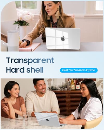 Fintie Hülle Kompatibel mit MacBook Air 13,6 Zoll M5 M4 M3 M2, Transparent | A3449 A3240 A3113 A2681 (2026-2022), Ultradünne Hartschale Schutzhülle Snap Cover