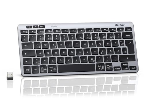 UGREEN Bluetooth Tastatur Kabellos Mini Tastatur (BT5.3+2.4G)