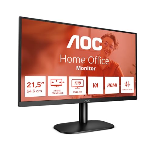 AOC 22B2H 22 zoll FHD Monitor, 75Hz, VA Panel, 6.5ms GtG, Adaptive Sync, (1920x1080 HDMI 1x 1.4)Schwarz
