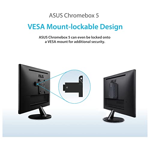ASUS CHROMEBOX5-SC002UN Mini Desktop PC | Schwarz | Intel Celeron 7305, integrierte Intel UHD Grafik, 4GB DDR4 Speicher, 128GB M.2 NVMe PCIe 3.0 SSD, WIFI 6E, Chrome OS