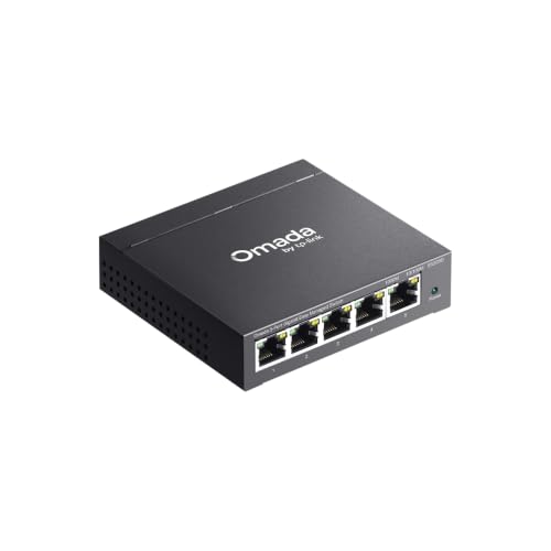 TP-Link Omada ES205G 5-Port Gigabit Easy Managed Switch, Plug & Play, Metallgehäuse mit lüfterlosem, geräuschlosem Design, Isolation, VLAN, IGMP-Snooping, Zentrales Cloud-Management