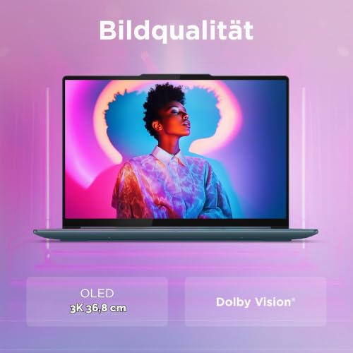 Lenovo Yoga Pro 7 Laptop | Copilot+PC | 14.5" 3K OLED Display | AMD Ryzen AI 9 365 | 32GB RAM | 1TB SSD | AMD Radeon GPU | Win11 Pro | QWERTZ Beleuchtet | Tidal Teal | 3 Monate Premium Care
