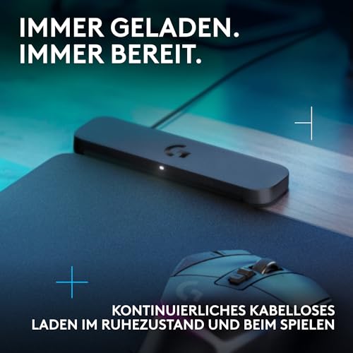 Logitech G POWERPLAY 2, Kabelloses Lade-Mauspad | Für PC/Mac, kompatible Logitech G Gaming-Mäuse, 34,5 x 28,4 cm, 3,5 mm Höhe - Schwarz